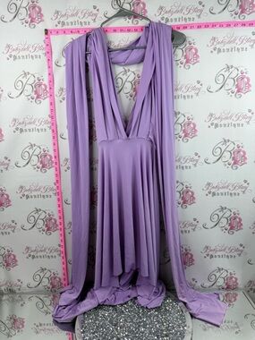 A wish come true Contemporary convertible dance dress with a deep Lavender